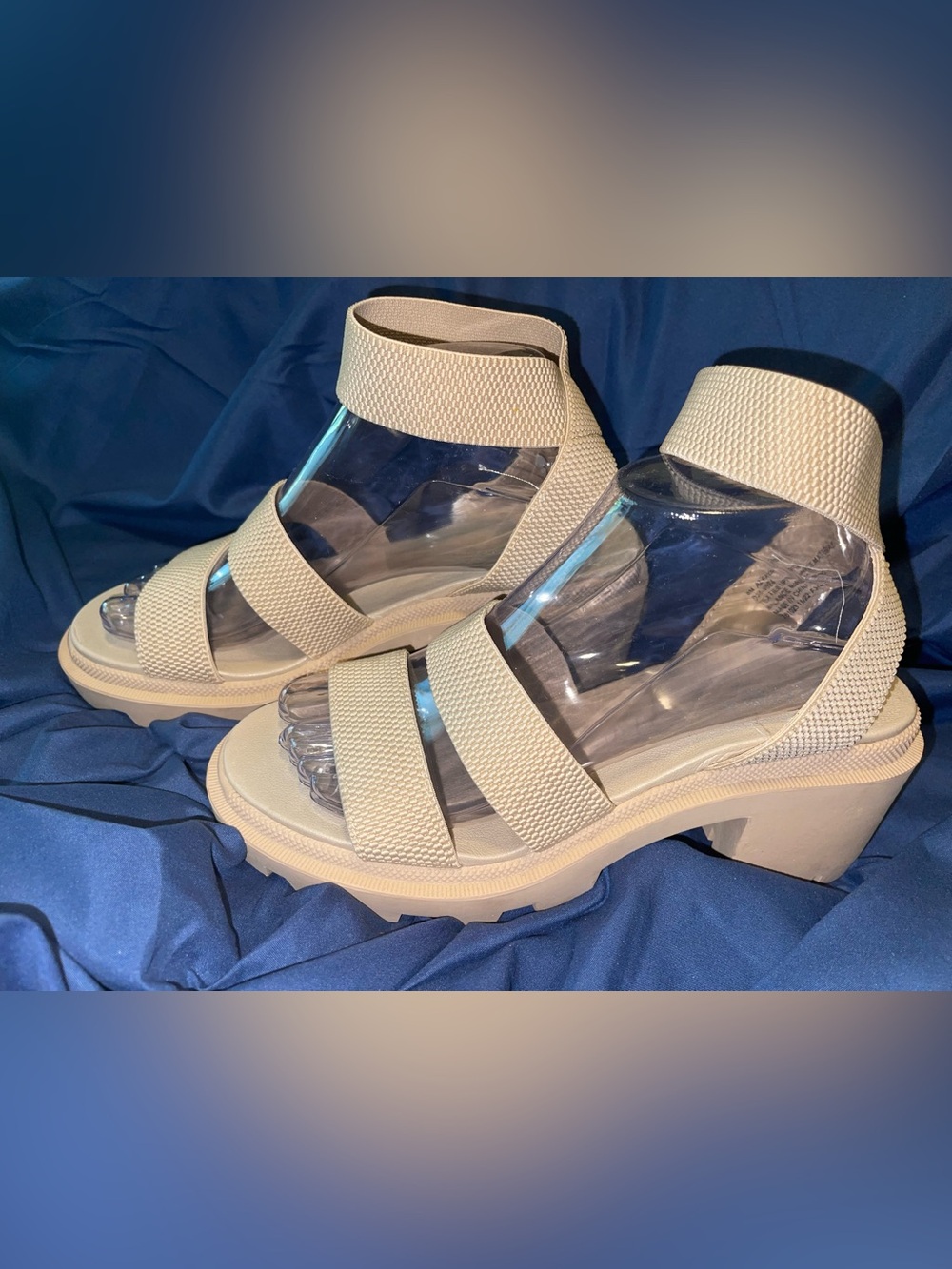 Arizona Jean Company Cream Platform Sandal with Elastic Straps - AZ Fawn